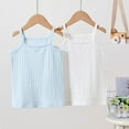 thumbnail image 1 of 50% Summer Saving Toddler Tank Tops Girls Spaghetti Strap Ribbed Knit 2 Pack Sleeveless Casual Basic Cami Top for 2-11 Years, 1 of 7
