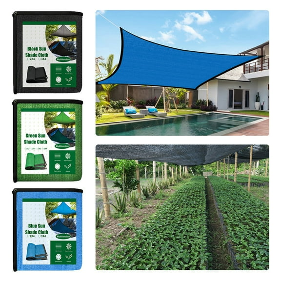 50% Sunblock Shade Cloth 6.6ft X 13ftt Green -Cut Edge with Free Rope for Plant Cover Greenhouse,Barn,Kennel, Pool, Pergola or Carport
