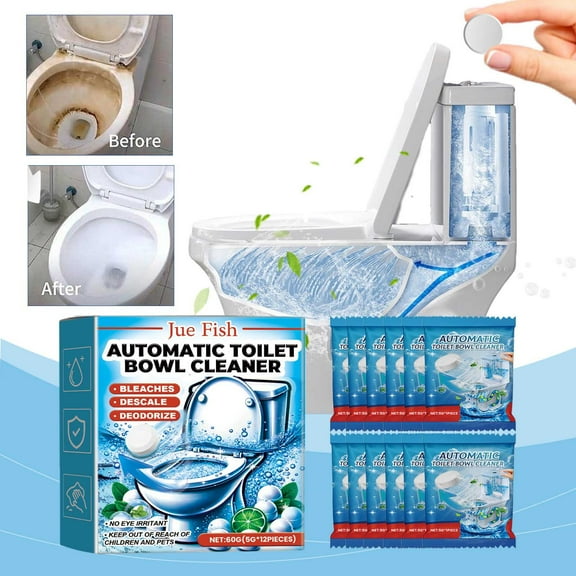 Suncoda Toilet Bowl Cleaners, 12 Pcs Toilet Cleaning Powerful Decontamination, Efficient Descaling Deodorizing Toilet Bowl Cleaner Tablets for Home Hotel