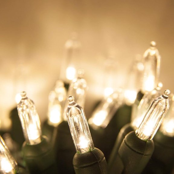 50 T5 LED Warm White Mini Christmas Tree Light Set, 4 Spacing, 17', Party Lights Bedroom Lights Dorm Lights String Lights (Warm White, 17 Ft)