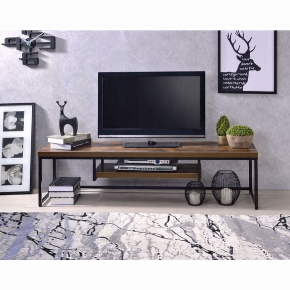 50" TV Stand with Open Back Panel and Base / Decorative Item Storage