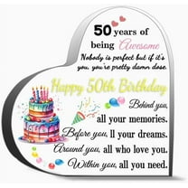 50 Th Birthday Appreciate Gifts For Fifty Year Old Women Men Heart Shaped Signs Birthdate Gift Inspir Decor Acrylic Heart Gifts Sign Office Art Decorations
