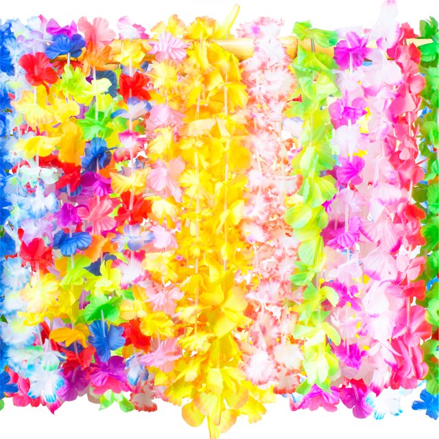 50 Tropical Hawaiian Leis Bulk Party Favors Hawaiian Necklace Flower