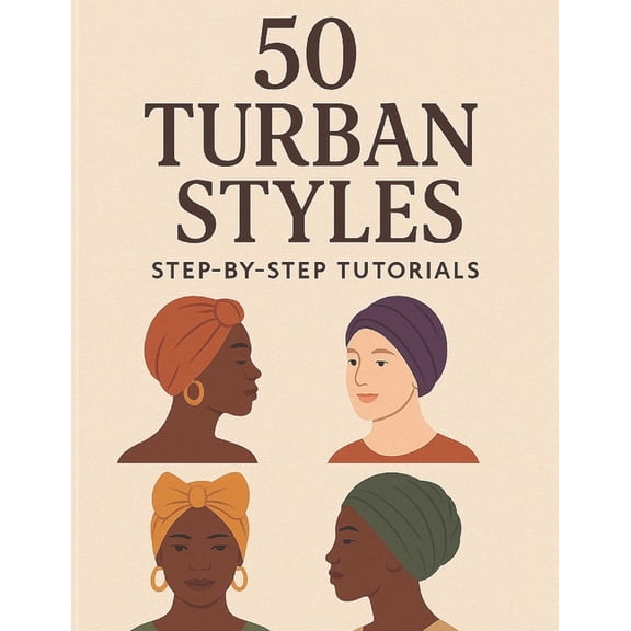 50 Turban Styles - Step by Step Tutorials: Everyday and Occasion Wraps for All Face Shapes, (Paperback)