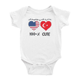 thumbnail image 1 of 50% Turkish + 50% American = 100+% Cute Baby Romper Bodysuit For Boy Girl (White, 0-3 Months), 1 of 1
