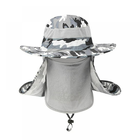 50+ UPF Fishing Cap with Ear Neck Flap Cover,Outdoor UV 360 Degree Face Protection Waterproof Quick Dry Sun Hat Visor Neck Cover Cap For Hiking Fishing