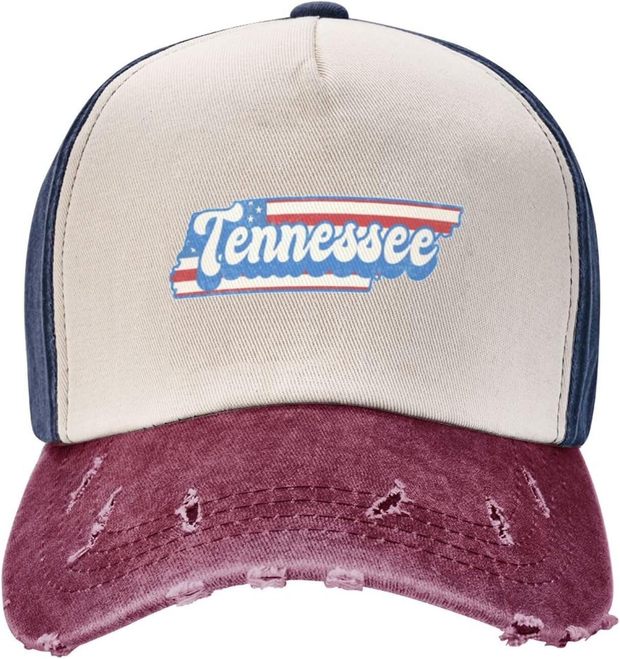 50 USA States Home Wyoming Baseball Cap Cotton Hat Contrast Color Denim