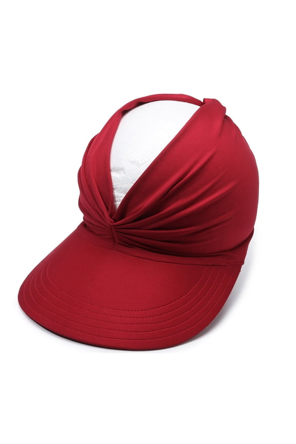 50+ UV Protection Hats for Women, Lightweight Open Top Quick Dry Wide Brim Sun Visor Hat for Beach, Hiking, TravelBurgundy