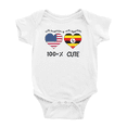 thumbnail image 1 of 50% Ugandan + 50% American = 100+% Cute Baby Bodysuit Newborn Clothes Outfits (White, 0-3 Months), 1 of 5