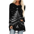 thumbnail image 1 of 50% off Ugly Christmas Sweater! TMOYZQ Women's Long Sleeve Shirts Christmas Tree Print Fall Winter Pullover Sweatshirts Casual Loose Fit Lightweight Cozy Blouse for Xmas Holiday Parties, 1 of 4
