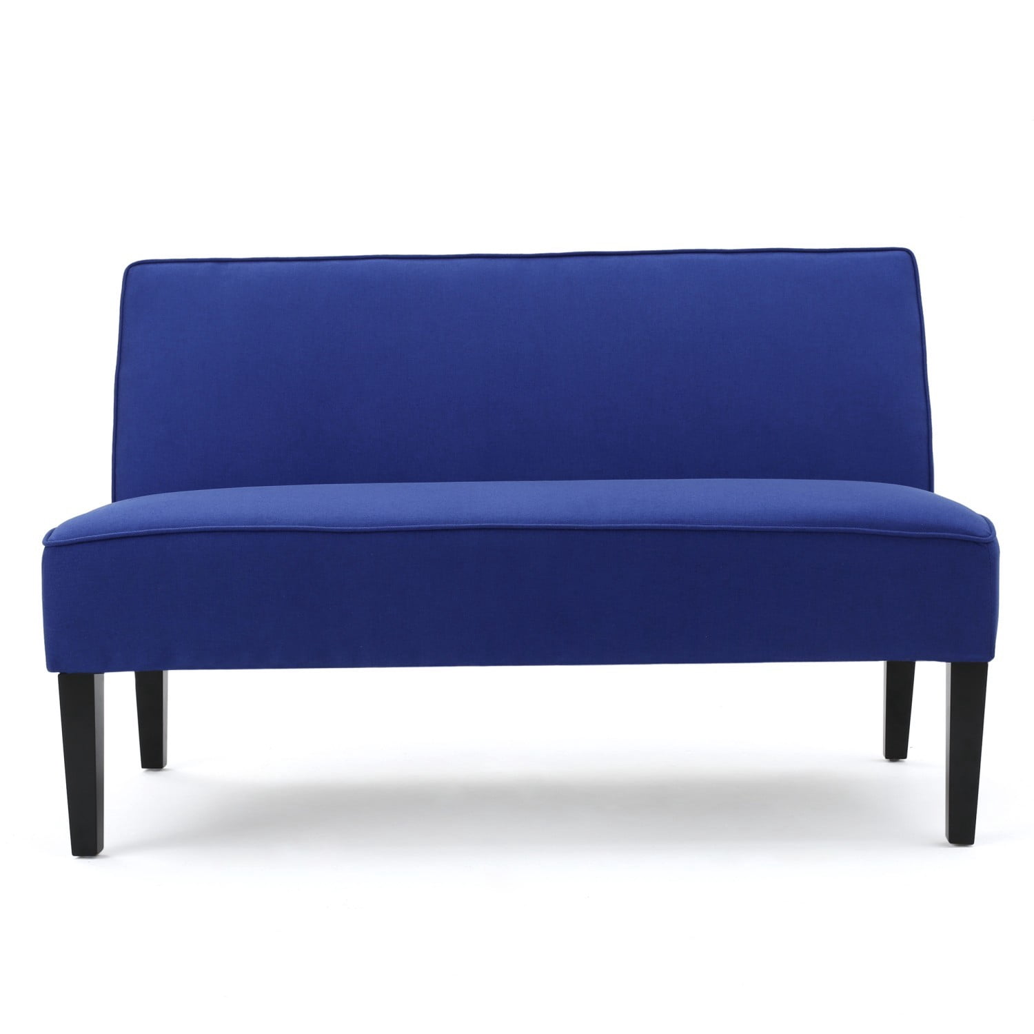 50" Upholstered Loveseat Sofa Modern 2 Seater Couch with Birch Wood Legs, Linen Fabric Small Space Sofa for Living Room Bedroom Office, Navy Blue