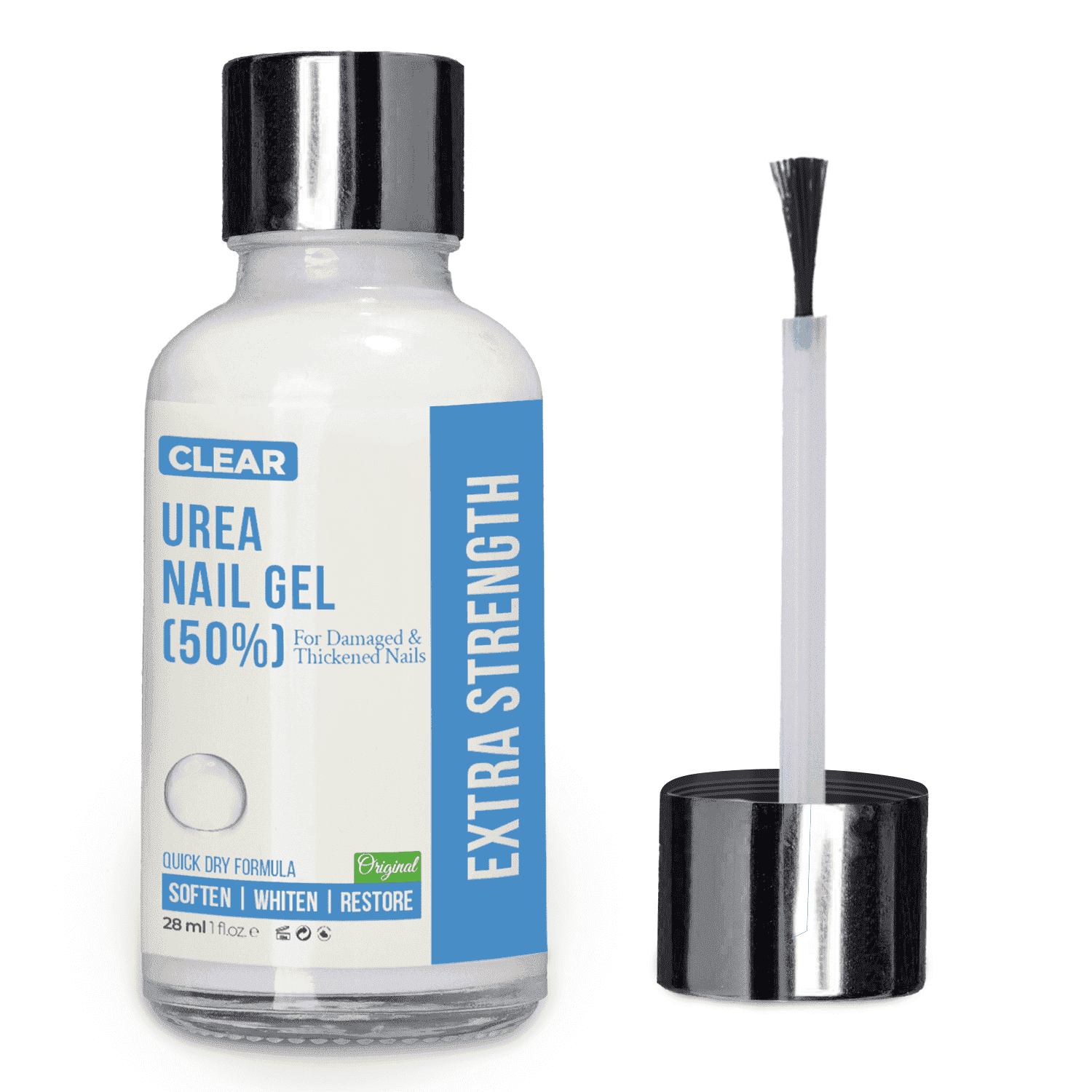 50% Urea Nail Gel - Softens Cracked Heel Calluses & Thick Toenails - Repairs Damaged, Yellow, Discolored Nails – Highly Effective & Quick-Dry Fingernails & Toenail Treatment | Made in USA