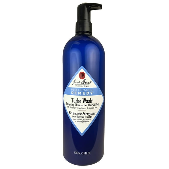 ($50 Value) Jack Black Turbo Wash Energizing Cleanser for Hair & Body, Hair and Body Wash for Men, 33 Oz