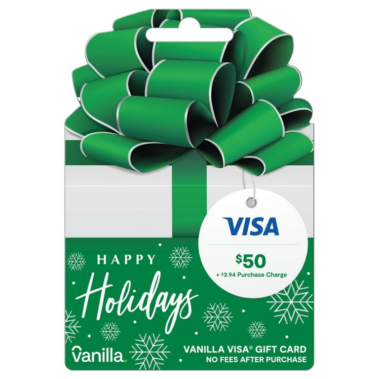 $50 Vanilla Visa Shiny Bow Gift Card
