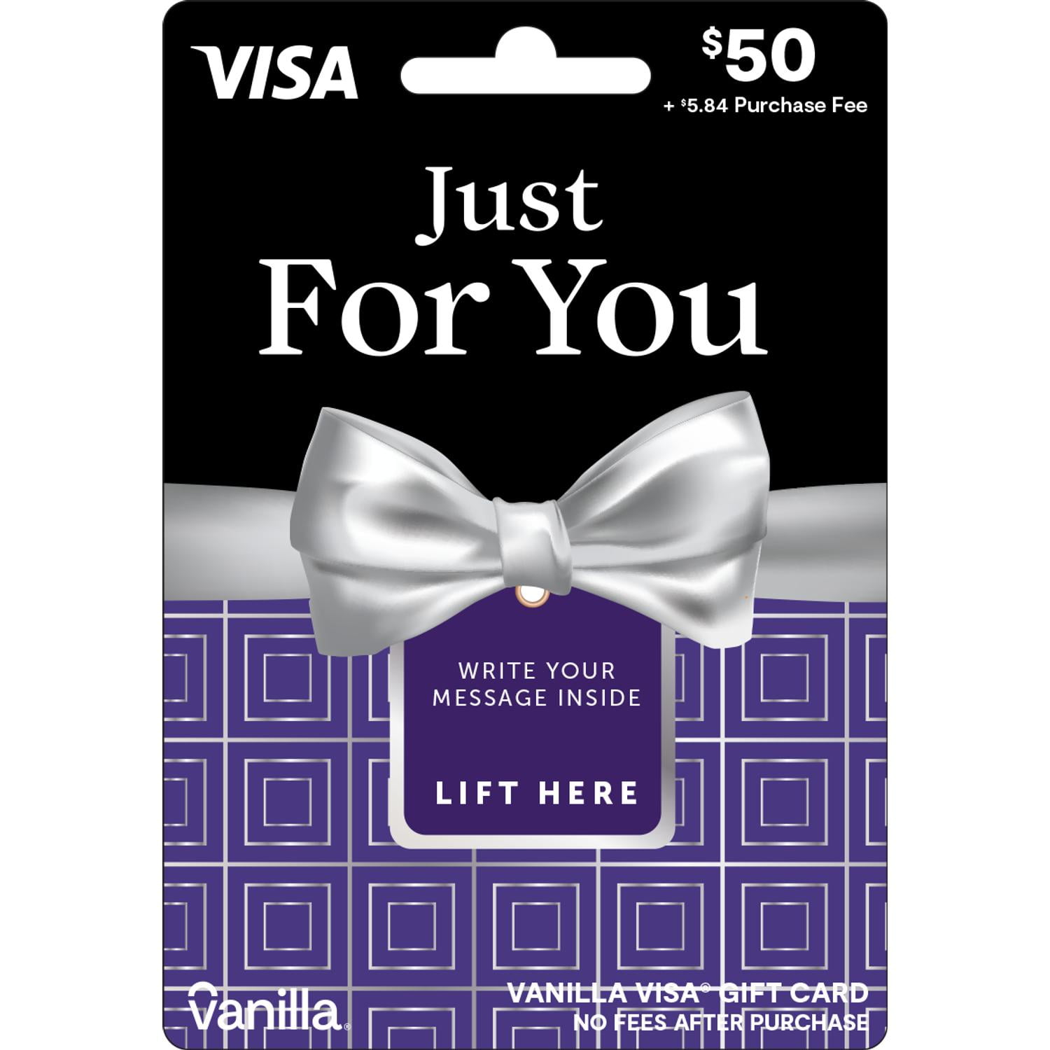 Vanilla Visa $50 Purple Bowtie Gift Card (Plus $5.84 Purchase Fee)