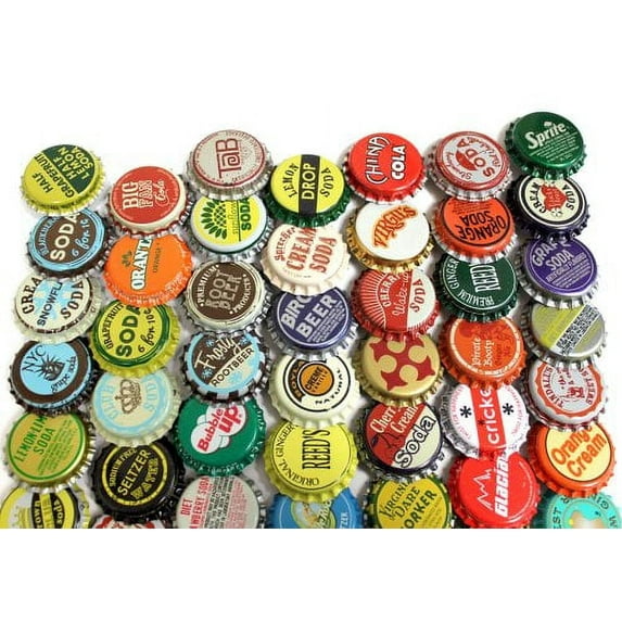 50 Vintage Random Bottle Caps Collectible Craft Jewelry Coke Soda Bottlecaps