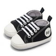 thumbnail image 1 of Azrian Boys Casual Sneakers Toddler Shoes Soft Sole Baby Toddler Shoes 0-1 Year Old Baby Indoor Shoes 9 Colors Available/Black 12-18Months, 1 of 4