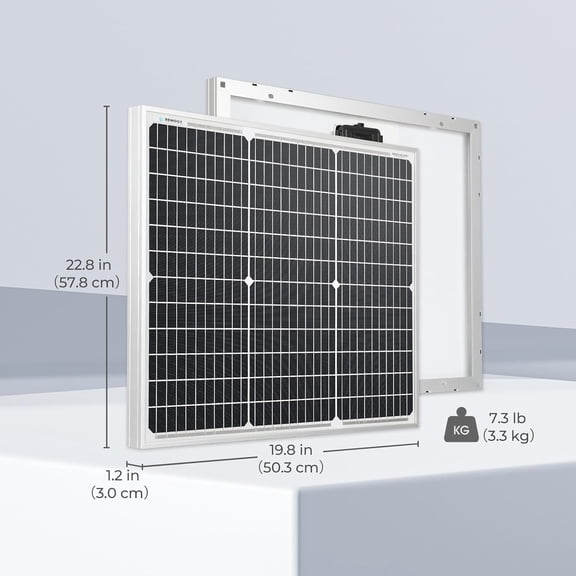 50 Watt 12 Monocrystalline Panel High Efficiency PV Module for RV Marine Rooftop Off-Grid Battery Charging