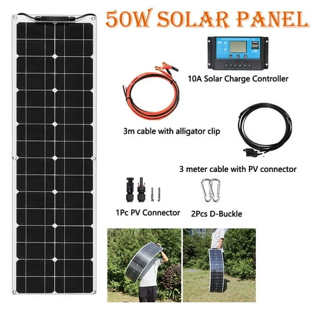 XINPUGUANG 50W Flexible Solar Panel Kit 12V monocrystalline solar PV charger for outdoor activities RV boat