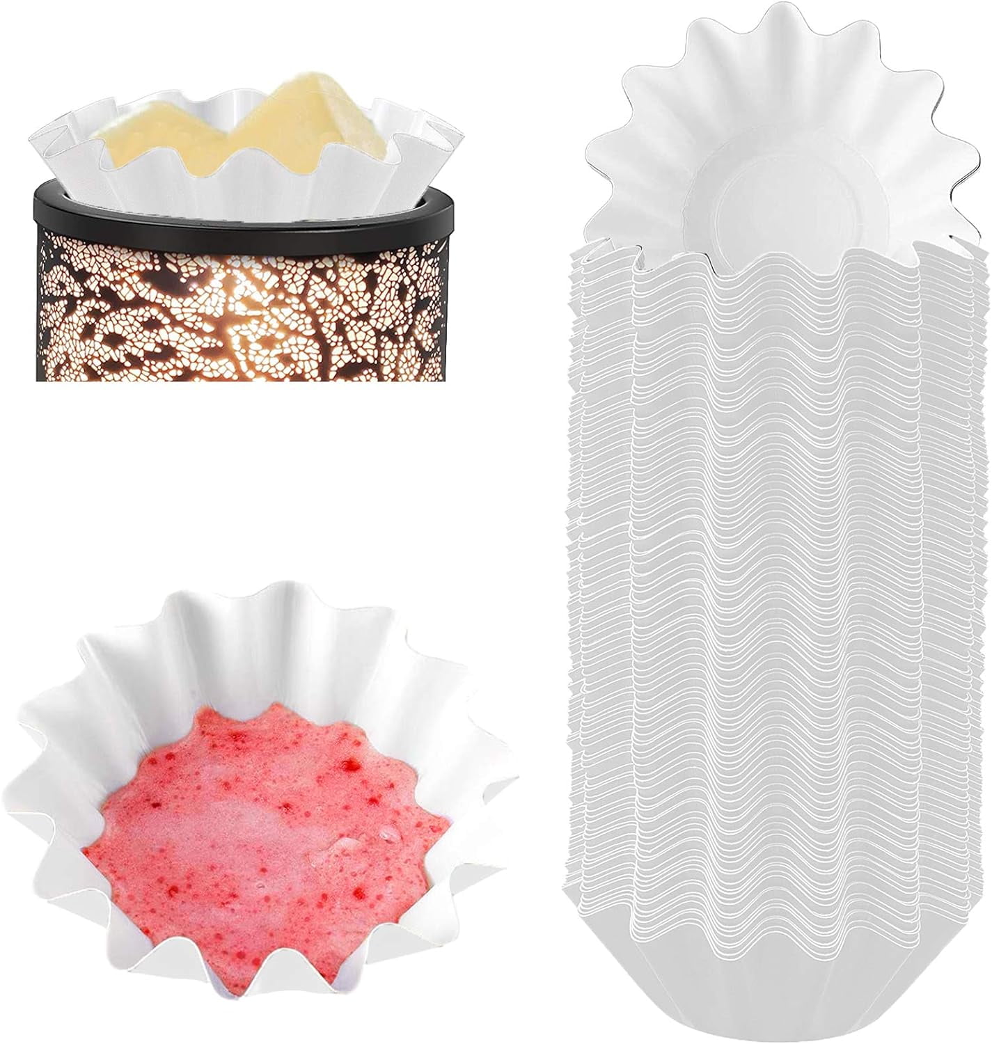 50 Wax Melt Warmer Liners, Scented Wax Melt Cups for Plug in Wax Warmer ...