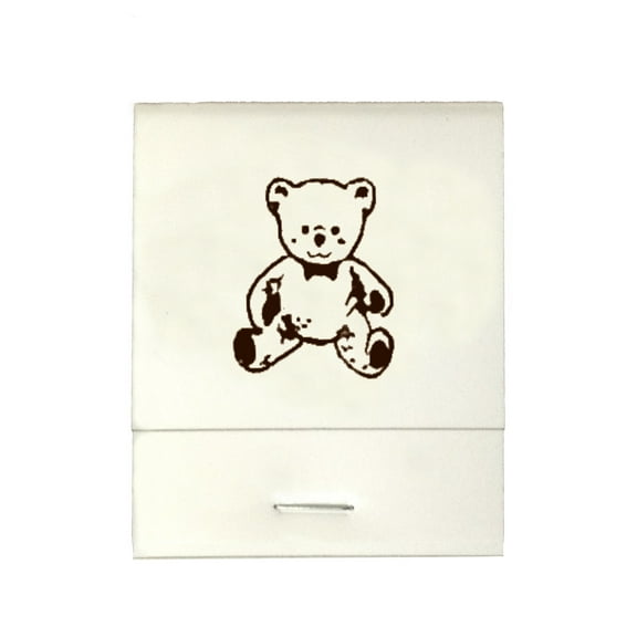 50 White 20 Strike Matches with  Printed Bear in Brown Matchbooks for Wedding, Anniversary, Birthdays etc