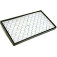thumbnail image 1 of 50 White Foam Gem Jars with Tray. Gem Jars with Lids for Gemstones, Coins, Jewelry, Watch Parts, Jewelry Findings Storage and Display. Size- 14.5" x 7.8" x 0.75". FREE Jewelry Polishing Cloth, 1 of 1