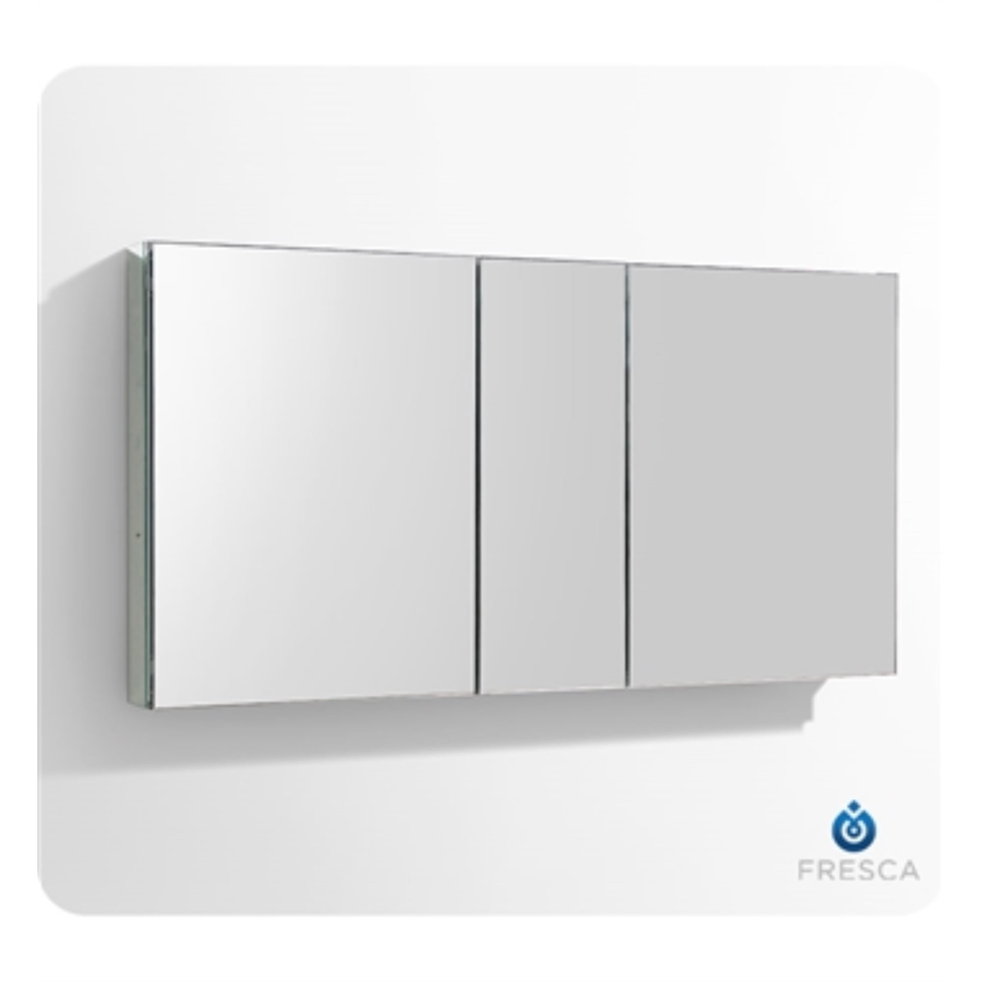 Senza 49" Wide Frameless Mirrored Bathroom Medicine Cabinet