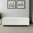 thumbnail image 1 of 50" Wide Tufted Rectangle Storage Ottoman with Storage - Creamy Beige, 1 of 4