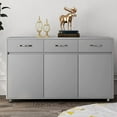 thumbnail image 1 of 50" Wood Buffet Sideboard Kitchen Server Storage Cabinet Cupboard with 3 Drawers and 3 Doors Modern Simple Buffet Cabinet Entryway Console Side Tables for Living Room Dining Room, Gray, 1 of 7