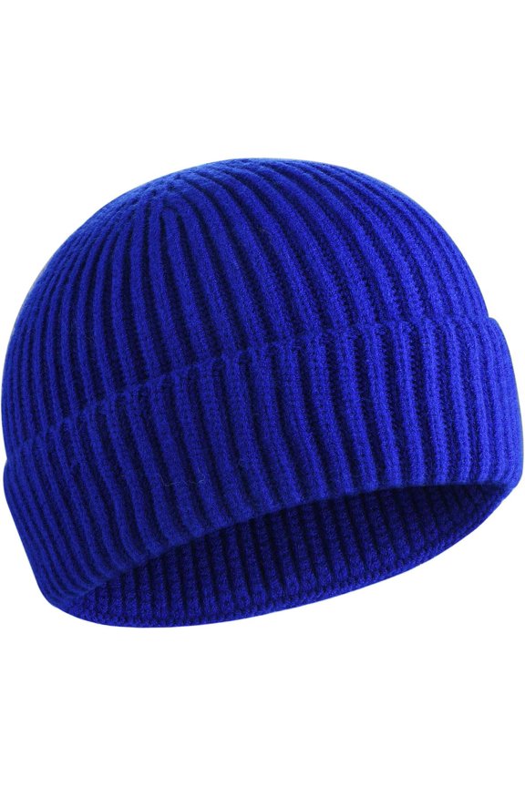 50% Wool Warm Cuffed Swag Knit Short Fisherman Beanie for Men Women Winter Hats Trawler Skull Cap