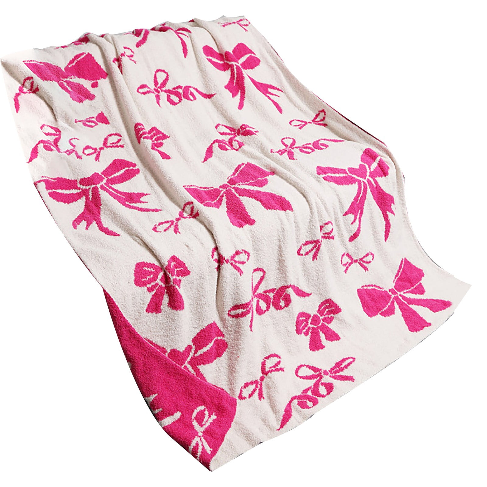 50" X 60" Bed Throw Blanket Bow Pattern Throw Blanket For Home Decor