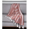 thumbnail image 1 of 50" X 60" Rust Woven Cotton Striped Throw Blanket with Tassels, 1 of 6