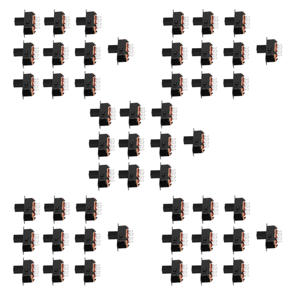 50 X DC 0.5A 50V 3 Position 2P2T DPDT Panel Mount Slide Switch SS23D32