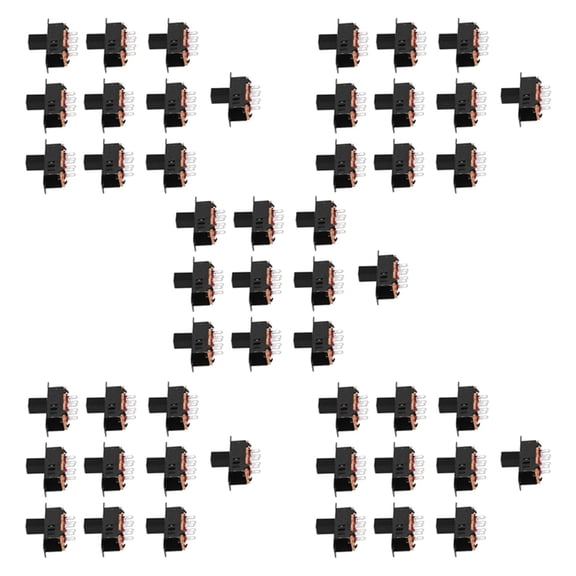 50 X DC 0.5A 50V 3 Position 2P2T DPDT Panel Mount Slide Switch SS23D32