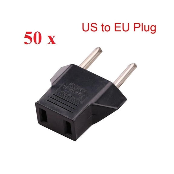 50 X US To EU European Travel Charger Power Adapter Converter Wall Plug Home