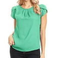 thumbnail image 1 of Up to 50% off Xunlbb Blouses for Women Women's Chiffon Solid Color Short Sleeve Round Neck Casual Shirt Short Sleeve Blouse Womens Trendy Tops, XS-5XL, 1 of 7