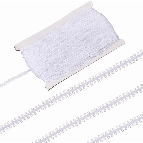 50 Yard Polyester Lace Ribbon for Garment Accessories Gift Decoration White 1/4 inch(8mm) for Handmade
