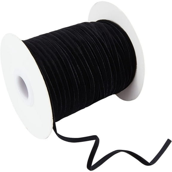 50 Yards 1/8 inch Single Face Velvet Ribbon Black Satin Ribbon Polyester Velvet Ribbon for DIY Choker Wedding Gift Wrapping Hair Bows Home Christmas Decoration