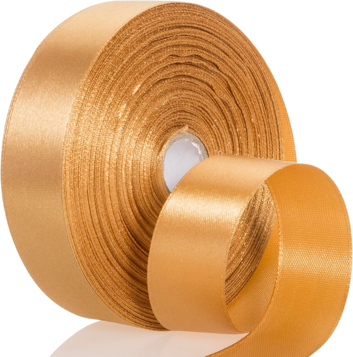 50 Yards 1 Inch Copper Satin Ribbon, Single Face Polyester Solid Color Craft Fabric Ribbon for Handmade Roses, Gift Wrapping, Bouquets, Wedding, Christmas, and Party Decoration