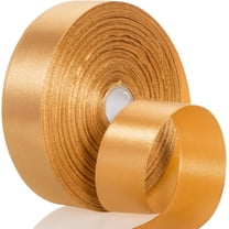 50 Yards 1 Inch Copper Satin Ribbon, Single Face Polyester Solid Color Craft Fabric Ribbon for Handmade Roses, Gift Wrapping, Bouquets, Wedding, Christmas, and Party Decoration