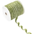 thumbnail image 1 of 50 Yards × 3/8 Inch Single Side Glitter Ribbon with Paillette Satin Ribbon Roll for Wedding Gift Wrapping Hair Bows Flower Arranging Home Decorating (Olive), 1 of 6
