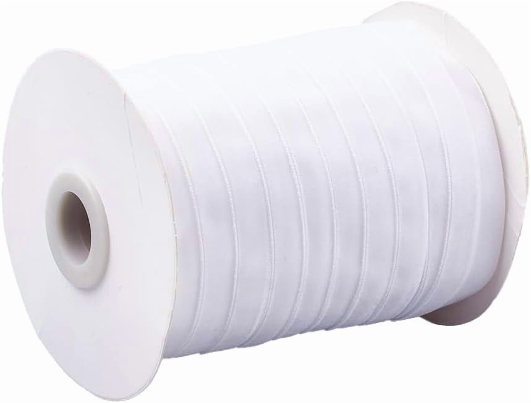 50 Yards 3/8 Inch White Velvet Ribbon Bulk Thin Soft Soild Single Face ...