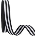 thumbnail image 1 of 50 Yards(45m) Black White Striped Grosgrain Ribbon 1.2" (30mm) Webbing Strap Polyester Heavy Webbing Strap High Density Embroidery Webbing for Bag Purse Pet Garment Accessories DIY Crafts, 1 of 7
