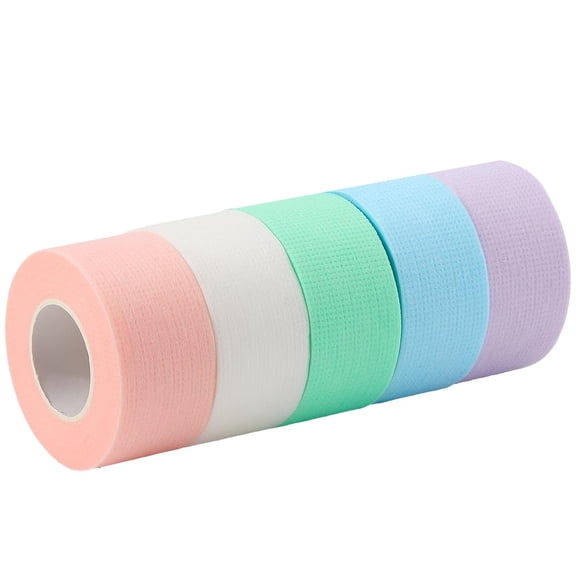 50 Yards 5 Colors Eyelash Extensions Lash Tape Fabric White Pink Green Blue Purple Cloth Self Adhesive Breathable Microporous Makeup Tape