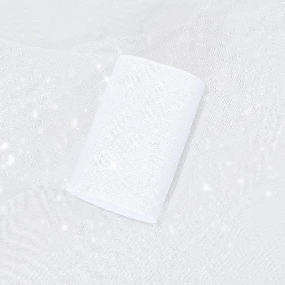 50 Yards 6 Inch Silver Tulle Roll Sparkle Mesh Soft Fabric by The Yard Breathable Sheer Cloth Netting Polyester Spool Fabrics for Festival Home Party Decor Clothing Accessories DIY Crafts Silver