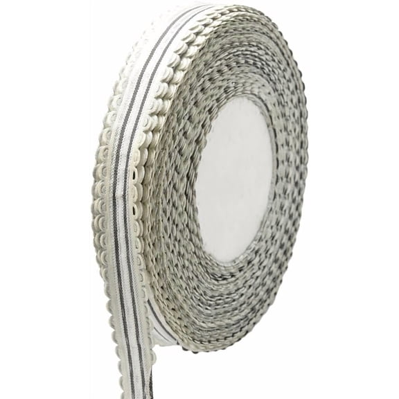 50 Yards Black and White Stripes Ribbon Striped Ribbon Wired Scalloped Edging Trimming Polyester Grosgrain Trim with Spool for DIY Sewing Making Craft Gift Wrapping Wedding Invitation DIY Decor