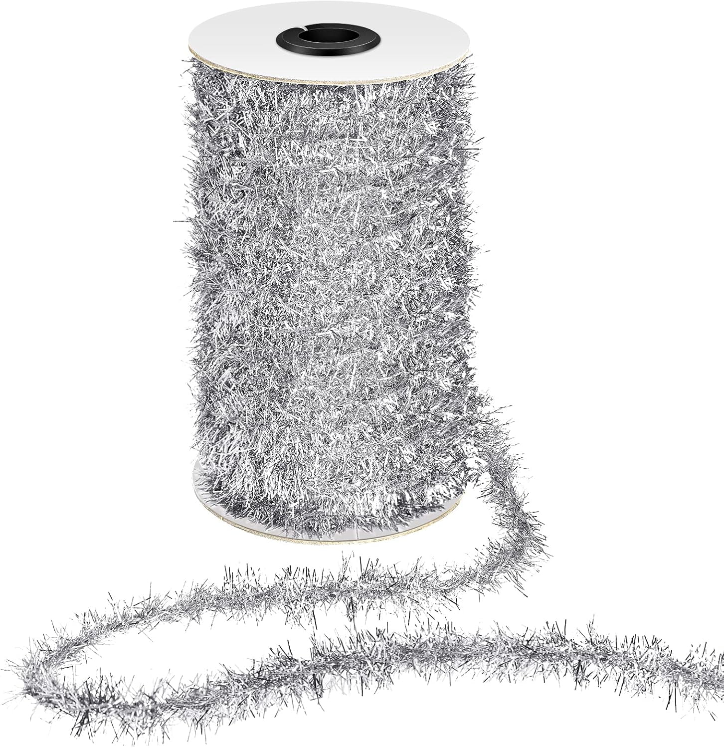 50 Yards Christmas Tinsel Garland Thin Glitter Tinsel Metallic Holiday ...