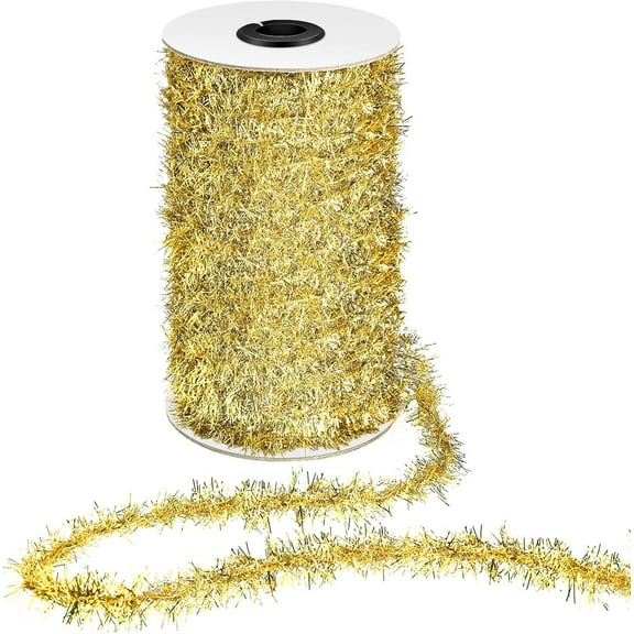 50 Yards Christmas Tinsel Garland Thin Glitter Tinsel Metallic Holiday Tinsel Garland Twist Tinsel Garland Decoration for Christmas Tree Birthday Party Wedding Decorations Supplies