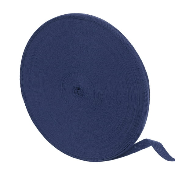 50 Yards Cotton Twill Tape, 10mm Herringbone Webbing Ribbon Bias Binding Tapes Dark Blue