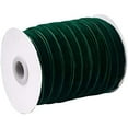thumbnail image 1 of 50 Yards Dark Green Single Face Velvet Ribbon for Christmas Wedding Wrapping Crafts Decoration Favors, 1 of 9